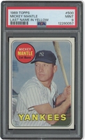 1969 Topps #500 Mickey Mantle (Yellow Last Name) – PSA MINT 9