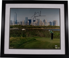 Tiger Woods Autographed "NYC" Large-Format UDA Photo (LE 33/100) from 2013 The Barclays (Liberty National G.C.) FedEx Cup Playoffs – Upper Deck Authenticated