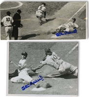 1954 & 1956 Stan Musial Boldly Signed Pair of St. Louis Cardinals Original Action Photos – Musial Collection, Both PSA/DNA Type 1 with 10 Autos.