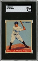 1933 Goudey #92 Lou Gehrig – SGC MINT 9 (Highest Graded, Pop 3)