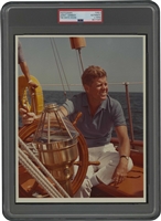August 26, 1962 President John F. Kennedy "Sailing in Newport, RI" Original Photograph (One of His Greatest Images!) – PSA/DNA Type II