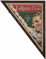 Extraordinarily Scarce 1909 Frank Chance Colgans Chips Advertising Sign