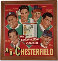 1948 Chesterfield Advertising Display Featuring Ted Williams, Joe DiMaggio & Stan Musial