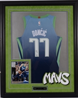 Luka Doncic Autographed Dallas Mavericks City Edition Jersey Professionally Framed – Beckett
