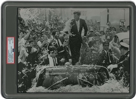 C. 1960 John F. Kennedy "Presidential Candidate Campaigning in Convertible" Original Photograph – PSA/DNA Type 1
