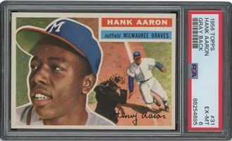 1956 Topps #31 (Gray Back) Hank Aaron – PSA EX-MT 6